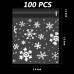 BignzwUra 100 PCS Christmas Bags Snowflake，Resealable Cellophane wirh Self Adhesive Seal,Cookie Bags/Bakery/Candle/Soap（5.5x5.5 inch）