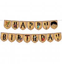 BignzwUra Wizard Happy Birthday Banner - Halloween/Harry Theme Party Favors Supplies Decorations for Boys/Girls Magical - Carnival/Events