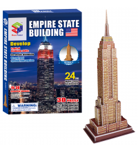 BignzwUra Puzzle 3D Jigsaw - The Empire State Building - City Architecture Building Model Kit with Booklet - 24 Pieces