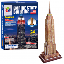 BignzwUra Puzzle 3D Jigsaw - The Empire State Building - City Architecture Building Model Kit with Booklet - 24 Pieces