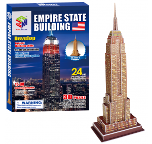 BignzwUra Puzzle 3D Jigsaw - The Empire State Building - City Architecture Building Model Kit with Booklet - 24 Pieces