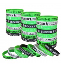 BignzwUra 24 PCS Soccer Motivational Silicone Wristband Bracelet -Soccer Party Favors and Supplies - Sports Prizes for Boys/Girls/Gifts